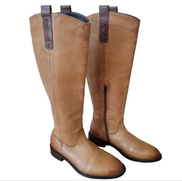 Vero Cuoio Distressed Italian Leather Riding Boots Size 7 - Picture 4 of 9